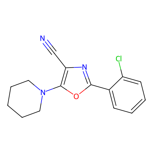 2-(2-Chlorophenyl)-5-(piperidin-1-yl)-1,3-oxazole-4-carbonitrile structure