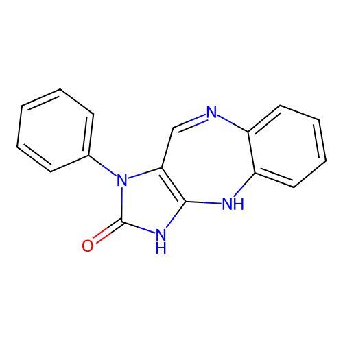 1-phenyl-4H,9H-benzo[b]1,3-diazolino[4,5-e]1,4-diazepin-2-one structure