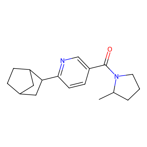 Pyrrolidine, 1-[(6-bicyclo[2.2.1]hept-2-yl-3-pyridinyl)carbonyl]-2-methyl- structure