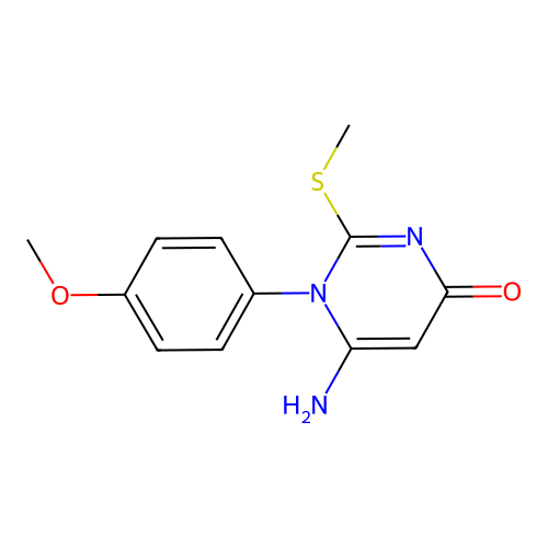 6-Amino-1-(4-methoxyphenyl)-2-methylsulfanylpyrimidin-4-one structure