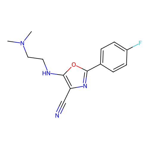 5-{[2-(Dimethylamino)ethyl]amino}-2-(4-fluorophenyl)-1,3-oxazole-4-carbonitrile structure