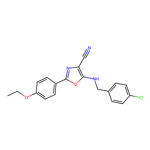 5-[(4-Chlorobenzyl)amino]-2-(4-ethoxyphenyl)-1,3-oxazole-4-carbonitrile structure