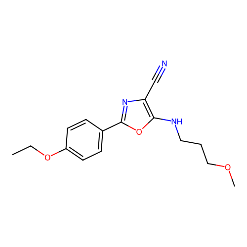 2-(4-Ethoxyphenyl)-5-[(3-methoxypropyl)amino]-1,3-oxazole-4-carbonitrile structure