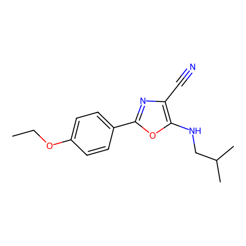 2-(4-Ethoxyphenyl)-5-(2-methylpropylamino)-1,3-oxazole-4-carbonitrile structure