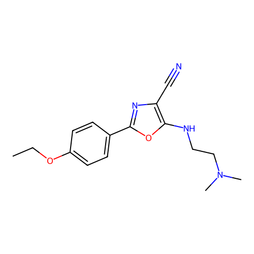 5-{[2-(Dimethylamino)ethyl]amino}-2-(4-ethoxyphenyl)-1,3-oxazole-4-carbonitrile structure