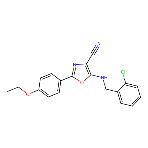 5-[(2-Chlorobenzyl)amino]-2-(4-ethoxyphenyl)-1,3-oxazole-4-carbonitrile structure