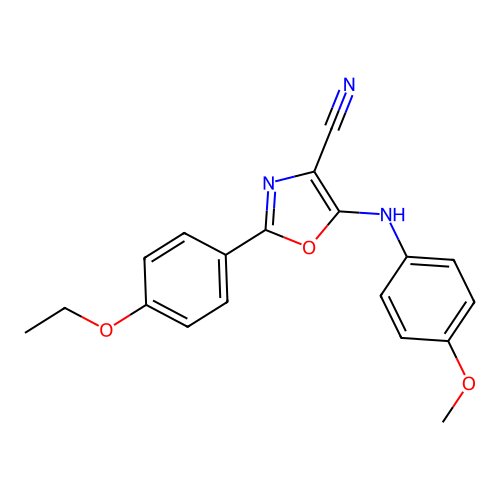 2-(4-Ethoxyphenyl)-5-[(4-methoxyphenyl)amino]-1,3-oxazole-4-carbonitrile structure