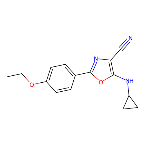 5-(Cyclopropylamino)-2-(4-ethoxyphenyl)-1,3-oxazole-4-carbonitrile structure