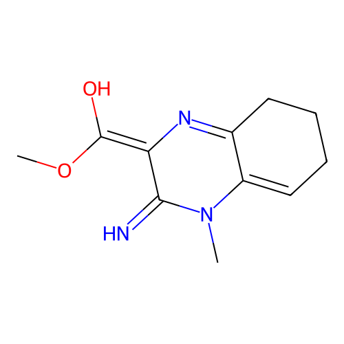 (3-imino-4-methyl-7,8-dihydro-6H-quinoxalin-2-ylidene)-methoxymethanol structure
