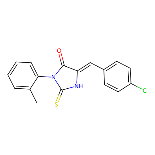 4-Imidazolidinone, 5-((4-chlorophenyl)methylene)-3-(2-methylphenyl)-2-thioxo- structure
