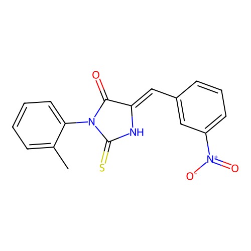 4-Imidazolidinone, 3-(2-methylphenyl)-5-((3-nitrophenyl)methylene)-2-thioxo- structure
