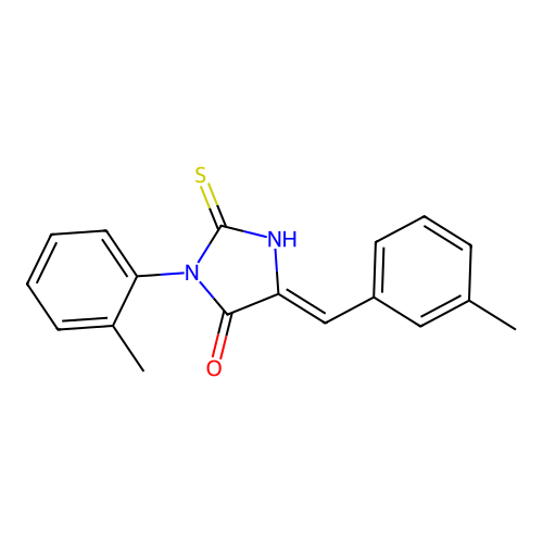 4-Imidazolidinone, 3-(2-methylphenyl)-5-((3-methylphenyl)methylene)-2-thioxo- structure