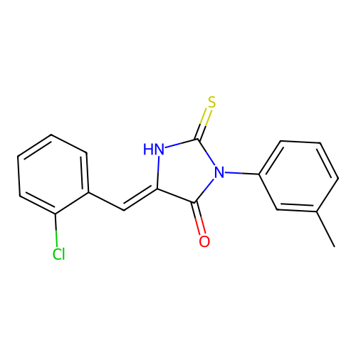 4-Imidazolidinone, 5-((2-chlorophenyl)methylene)-3-(3-methylphenyl)-2-thioxo- structure