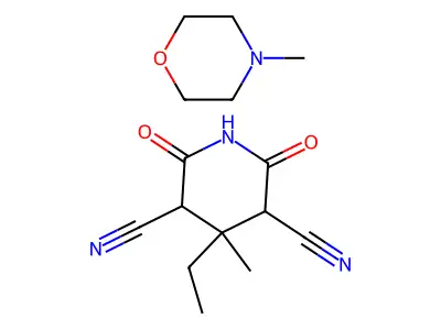 2,6-Dioxo-4-ethyl-4-methyl-3,5-piperidinedicarbonitrile compd. with 4-methylmorpholine (1:1) structure