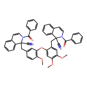 2-benzoyl-1-[[3-[2-[(2-benzoyl-1-cyanoisoquinolin-1-yl)methyl]-4,5-dimethoxyphenoxy]-4-methoxyphenyl]methyl]isoquinoline-1-carbonitrile structure