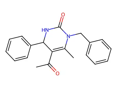 5-acetyl-1-benzyl-6-methyl-4-phenyl-3,4-dihydropyrimidin-2(1H)-one structure