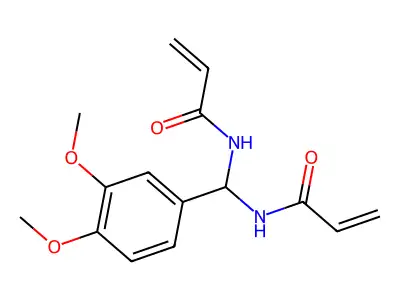 N,N'-[(3,4-dimethoxyphenyl)methanediyl]bisprop-2-enamide structure