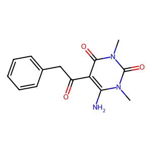 6-Amino-1,3-dimethyl-5-(2-phenylacetyl)pyrimidine-2,4-dione structure