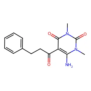 6-Amino-1,3-dimethyl-5-(3-phenylpropanoyl)pyrimidine-2,4-dione structure