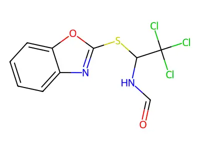 N-{1-[(1,3-Benzoxazol-2-yl)sulfanyl]-2,2,2-trichloroethyl}formamide structure