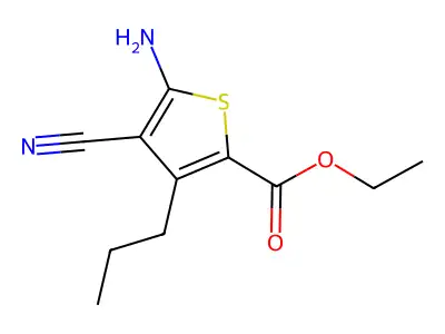 Ethyl 5-amino-4-cyano-3-propylthiophene-2-carboxylate structure
