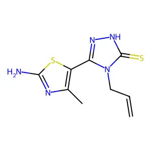 4-allyl-5-(2-amino-4-methyl-1,3-thiazol-5-yl)-4H-1,2,4-triazole-3-thiol structure
