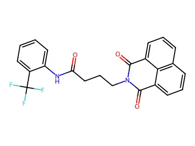 4-(1,3-dioxobenzo[de]isoquinolin-2-yl)-N-[2-(trifluoromethyl)phenyl]butanamide structure