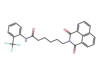 6-(1,3-dioxobenzo[de]isoquinolin-2-yl)-N-[2-(trifluoromethyl)phenyl]hexanamide structure