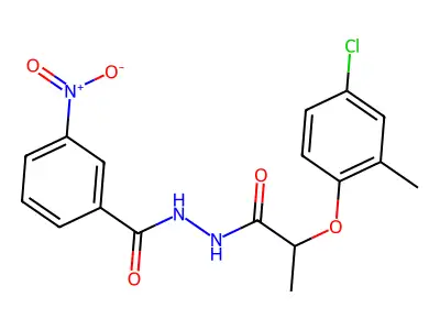 N'-[2-(4-chloro-2-methylphenoxy)propanoyl]-3-nitrobenzohydrazide structure