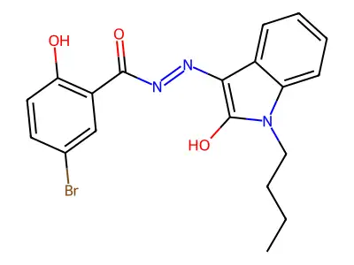 (Z)-5-bromo-N'-(1-butyl-2-oxoindolin-3-ylidene)-2-hydroxybenzohydrazide structure