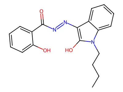 (Z)-N'-(1-butyl-2-oxoindolin-3-ylidene)-2-hydroxybenzohydrazide structure