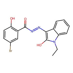 (Z)-5-bromo-N'-(1-ethyl-2-oxoindolin-3-ylidene)-2-hydroxybenzohydrazide structure