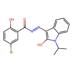 (Z)-5-bromo-2-hydroxy-N'-(1-isopropyl-2-oxoindolin-3-ylidene)benzohydrazide structure