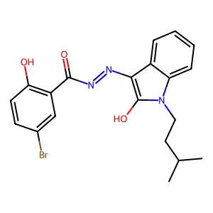 (Z)-5-bromo-2-hydroxy-N'-(1-isopentyl-2-oxoindolin-3-ylidene)benzohydrazide structure