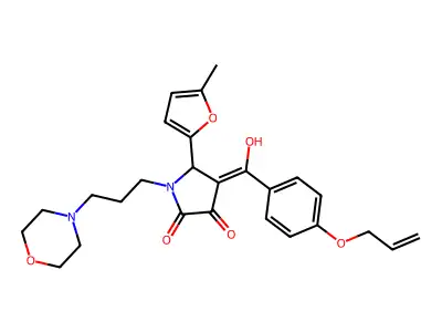 3-hydroxy-5-(5-methylfuran-2-yl)-1-[3-(morpholin-4-yl)propyl]-4-[4-(prop-2-en-1-yloxy)benzoyl]-2,5-dihydro-1H-pyrrol-2-one structure