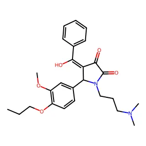 1-[3-(dimethylamino)propyl]-4-[hydroxy(phenyl)methylidene]-5-(3-methoxy-4-propoxyphenyl)pyrrolidine-2,3-dione structure
