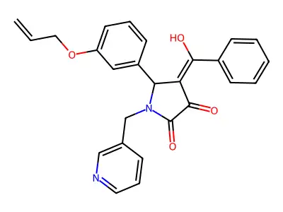 4-[hydroxy(phenyl)methylidene]-5-(3-prop-2-enoxyphenyl)-1-(pyridin-3-ylmethyl)pyrrolidine-2,3-dione structure