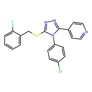 4-(4-Chlorophenyl)-3-[(2-fluorophenyl)methylthio]-5-(4-pyridyl)-1,2,4-triazole structure