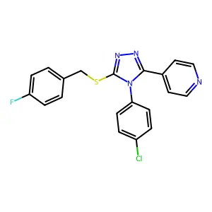 4-(4-Chlorophenyl)-3-[(4-fluorophenyl)methylthio]-5-(4-pyridyl)-1,2,4-triazole structure