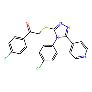 2-{[4-(4-CHLOROPHENYL)-5-(4-PYRIDINYL)-4H-1,2,4-TRIAZOL-3-YL]SULFANYL}-1-(4-FLUOROPHENYL)ETHANONE structure