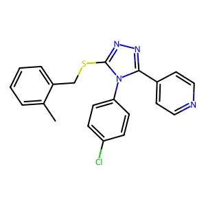 4-(4-Chlorophenyl)-3-[(2-methylphenyl)methylthio]-5-(4-pyridyl)-1,2,4-triazole structure