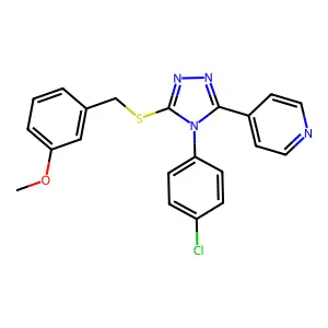 4-{4-(4-chlorophenyl)-5-[(3-methoxybenzyl)sulfanyl]-4H-1,2,4-triazol-3-yl}pyridine structure