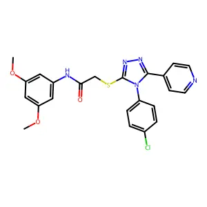 2-{[4-(4-chlorophenyl)-5-(pyridin-4-yl)-4H-1,2,4-triazol-3-yl]sulfanyl}-N-(3,5-dimethoxyphenyl)acetamide structure