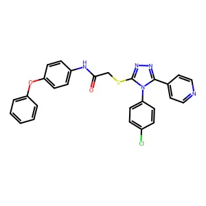 2-{[4-(4-chlorophenyl)-5-(pyridin-4-yl)-4H-1,2,4-triazol-3-yl]sulfanyl}-N-(4-phenoxyphenyl)acetamide structure