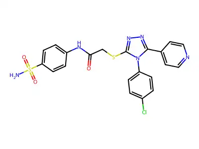 2-{[4-(4-chlorophenyl)-5-(pyridin-4-yl)-4H-1,2,4-triazol-3-yl]sulfanyl}-N-(4-sulfamoylphenyl)acetamide structure