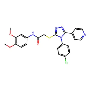 2-{[4-(4-chlorophenyl)-5-(pyridin-4-yl)-4H-1,2,4-triazol-3-yl]sulfanyl}-N-(3,4-dimethoxyphenyl)acetamide structure