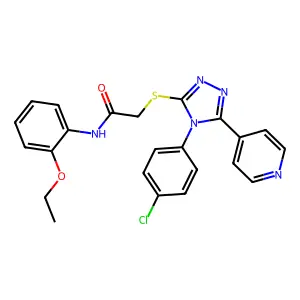 2-{[4-(4-chlorophenyl)-5-(pyridin-4-yl)-4H-1,2,4-triazol-3-yl]sulfanyl}-N-(2-ethoxyphenyl)acetamide structure