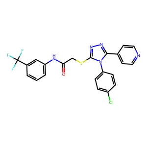 2-{[4-(4-chlorophenyl)-5-(pyridin-4-yl)-4H-1,2,4-triazol-3-yl]sulfanyl}-N-[3-(trifluoromethyl)phenyl]acetamide structure
