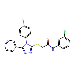 N-(3-chlorophenyl)-2-{[4-(4-chlorophenyl)-5-(pyridin-4-yl)-4H-1,2,4-triazol-3-yl]sulfanyl}acetamide structure