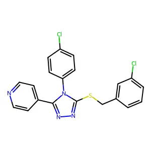 4-(4-Chlorophenyl)-3-[(3-chlorophenyl)methylthio]-5-(4-pyridyl)-1,2,4-triazole structure